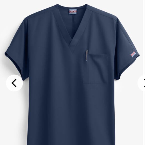 Cherokee Workwear Scrub Top Originals Unisex Medium Navy Blue V-Neck Medical Top - Picture 1 of 8